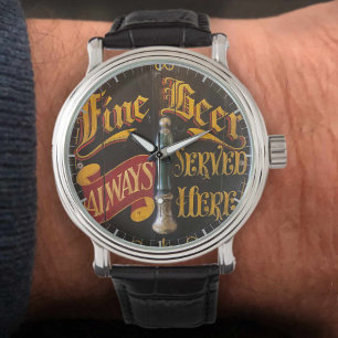Relógio Cerveja de Pub Tradicional. Imagem de Antigo Letre