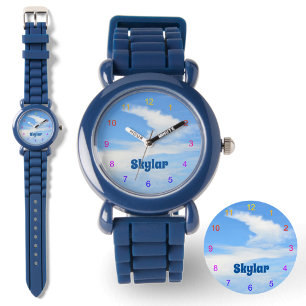 Relógio Céu Azul com Nuvem em Turbilhão