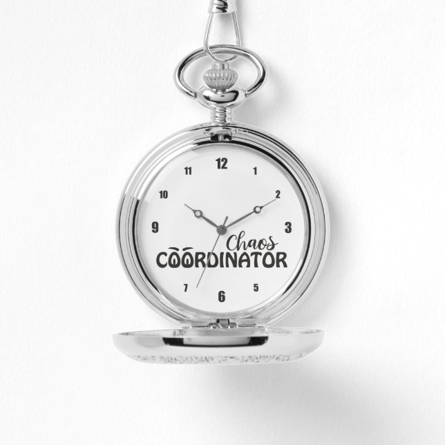 Relógio Chaos Coordinator Funny Typography Art (Frente)