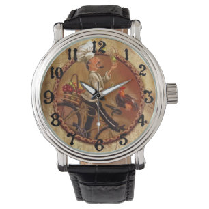 Relógio Chef de Vintage com Fruta