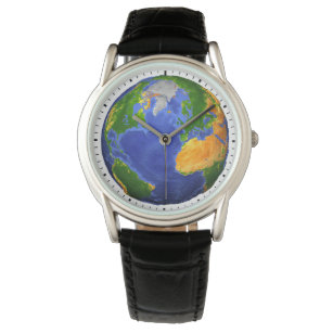 Relógio Cheio Da Terra Mostrando Dados Topográficos.