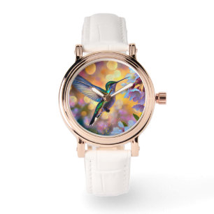 Relógio Cherry Blossom Fantasy Hummingbird