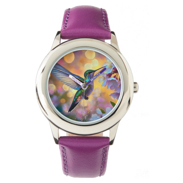 Relógio Cherry Blossom Fantasy Hummingbird (Frente)