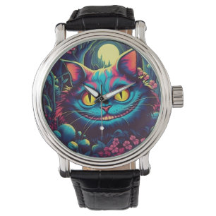 Relógio Cheshire Cat Sorrindo Alice no País das Maravilhas