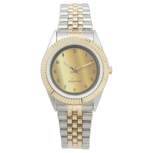 Relógio Chic Dourado e Efeito Preto Personalizado