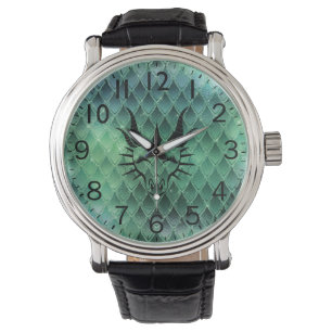 Relógio Chic Dragon Head & Green Dragon Scales Watch