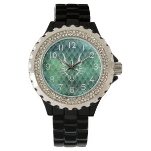 Relógio Chic Dragon Head & Green Dragon Scales Watch