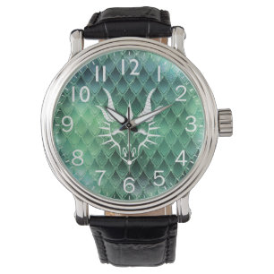 Relógio Chic Dragon Head & Green Dragon Scales Watch