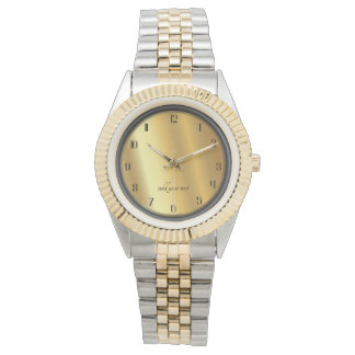 Relógio Chic Gold and Black Effect Personalized