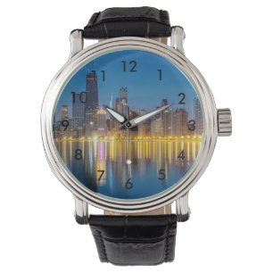 Relógio Chicago Dawn Cityscape