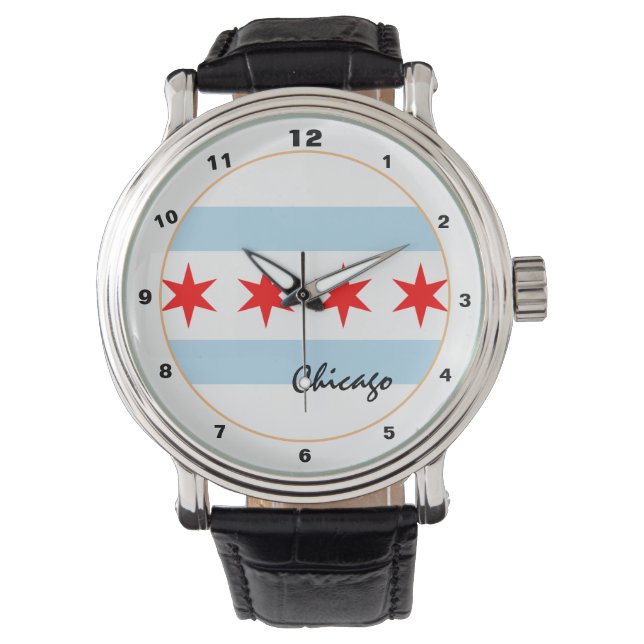 Relógio Chicago Flag watch, EUA, moda de tendências/design (Frente)