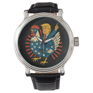 Relógio Chicken Jockey Trump Engraçado Memória