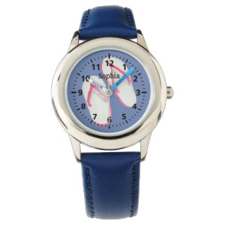 Relógio Chinelos de Verão Rosa em Azul Personalizado