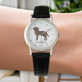 Relógio Chocolate Labrador Retriever Cuide Lab Nome Arte