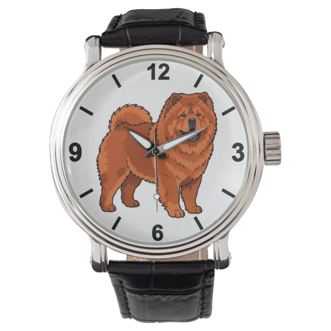 Relógio Chow Chow Dog Wrist Watch Fluffy Pet Style (Frente)