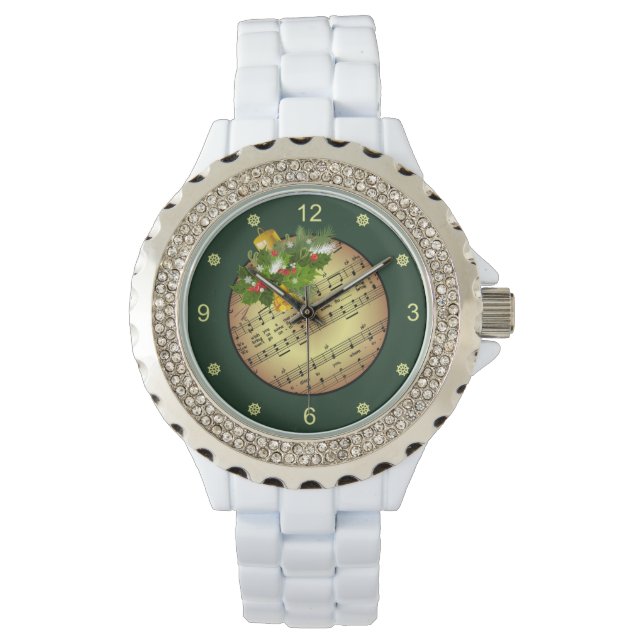 Relógio Christmas Tree Ornament ~ Bell & Mistletoe ~    Wa (Frente)