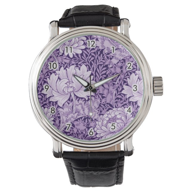 Relógio Chrysanthemum Purple, William Morris (Frente)