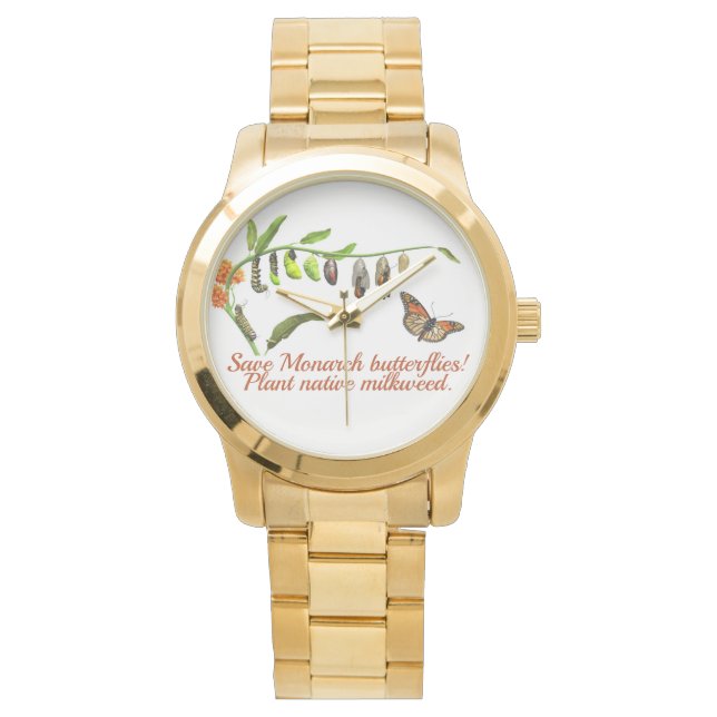 Relógio Ciclo de vida da borboleta monarca (Frente)