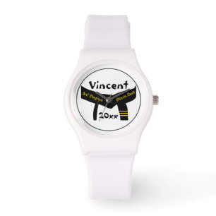 Relógio Cinturão negro do grau das artes marciais ó