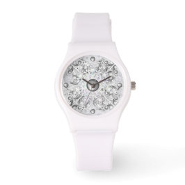 Relógio Cinzas de rendas cerâmicas e flocos de neve