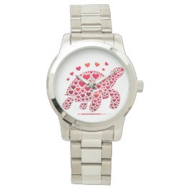 RELÓGIO CINZAS DE TONELADA DO CORAÇÃO DO NAMORADOS VERMELH