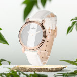 Relógio Cinzas e iniciais brancas personalizadas do eWatch<br><div class="desc">Cinza e pulso branco,  Presente para ela</div>