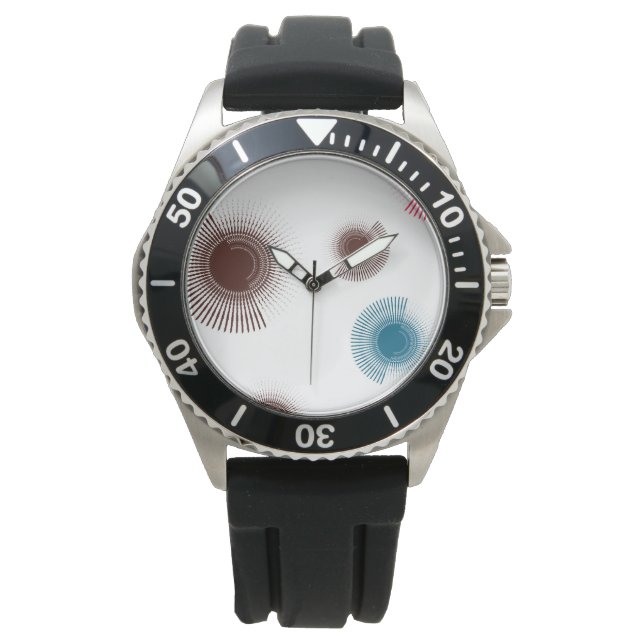 Relógio Círculos coloridos, legal, de pinceladas urbanas (Frente)