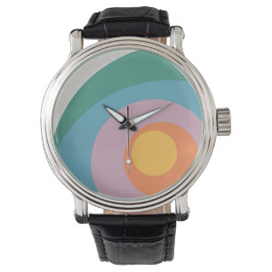 Relógio Círculos de estilo retrô multicolorido