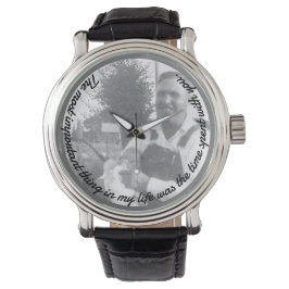 Relógio Citação de Tempo Mais Importante | Foto de pai e b