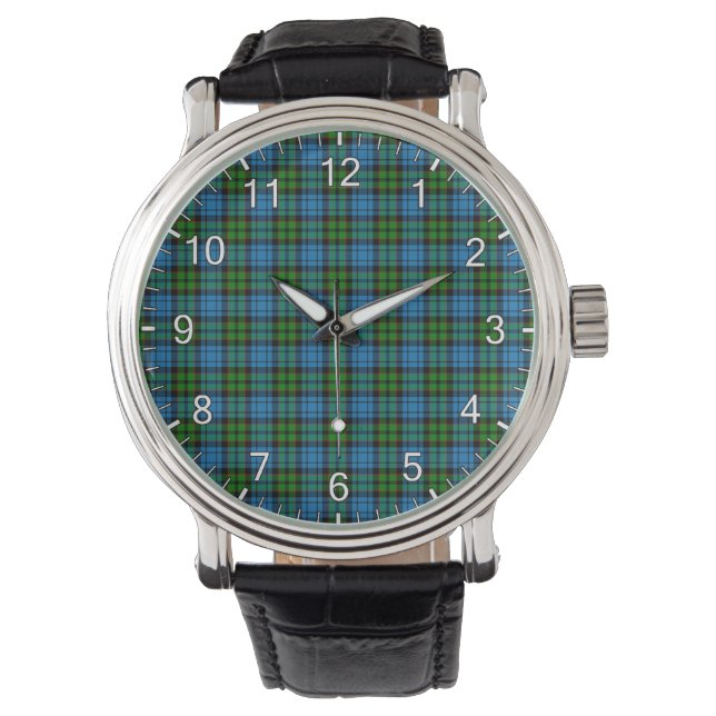Relógio Clã Eterno Clássica Fletcher Antigo Tartan (Frente)