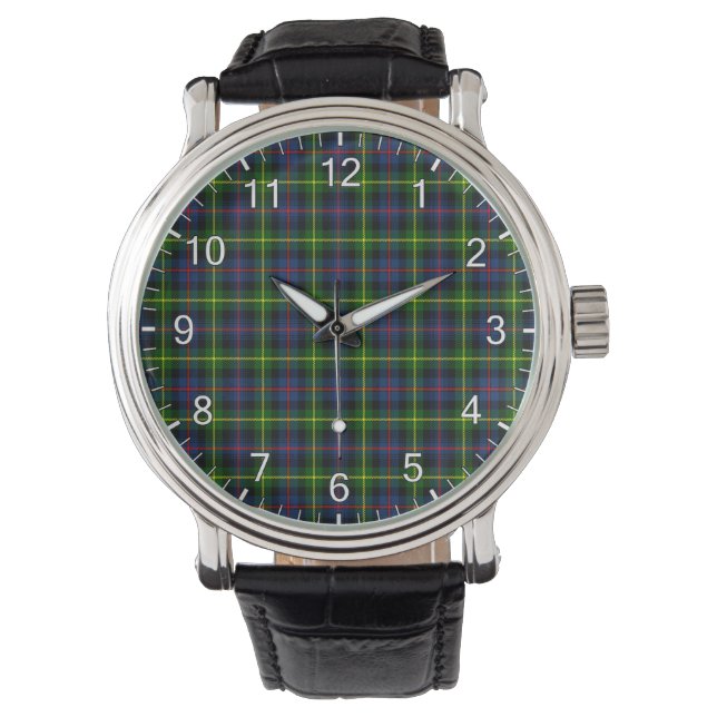 Relógio Clã Farquharson Modern Tartan, Eterno Clássico (Frente)