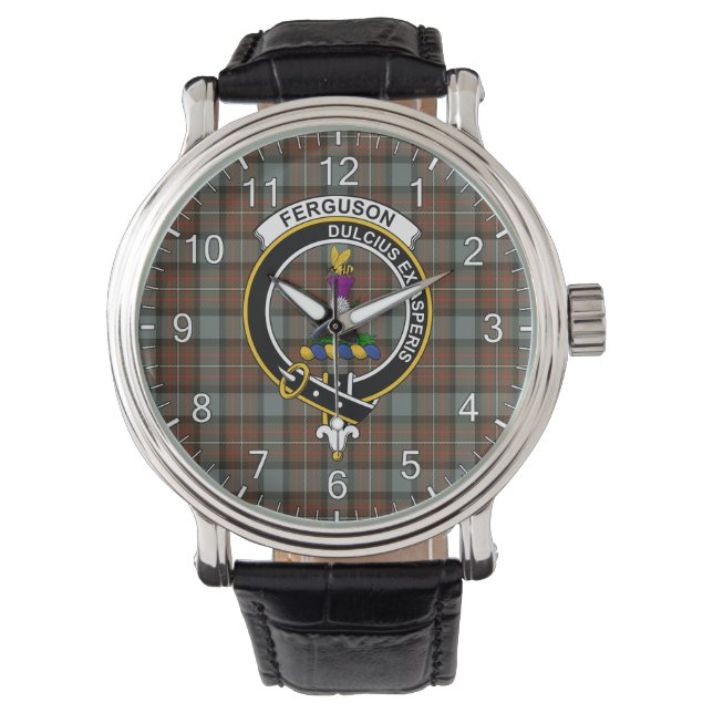 Relógio Clã Ferguson, Eterno Clássico, Weathered Tartan Ba (Frente)