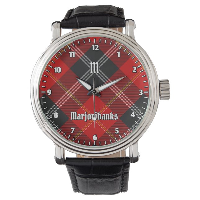 Relógio Clan Marjoribanks Tartan (Frente)