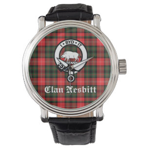Relógio Clan Nesbitt Crest Crachá e Tartan Personalizado
