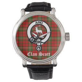 Relógio Clan Scott Crest Crachá e Tartan