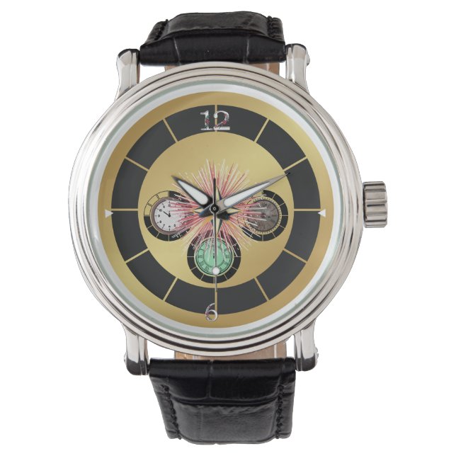 Relógio Classic Black Leather Watch (Frente)
