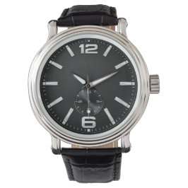Relógio Classic black watch with a silver frame