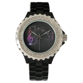 Relógio *~* Classic Treble Clef Colorful Modern Music Note