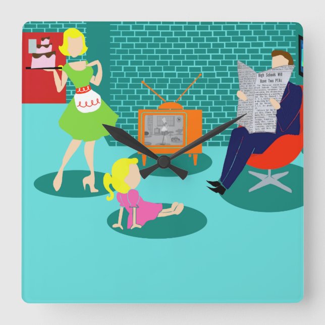 Relógio clássico de parede de televisão dos anos 5 (Frente)