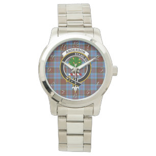 Relógio Clássico e Atemporal Clã Anderson Xadrez Tartan Mo
