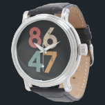 Relógio Clássico Estilo Vintage dos Anos 80 86 47 Anti Tru<br><div class="desc">Clássico Estilo Vintage dos Anos 80 86 47 Anti Trump</div>
