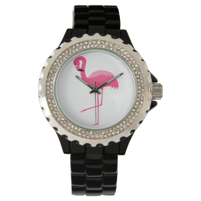 RELÓGIO CLÁSSICO FLAMINGO PERSONALIZADO NEGRO ASSISTENTE (Frente)