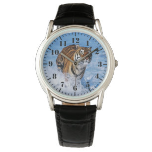 Relógio Clássico Masculino / Tigre da Vida Selvage