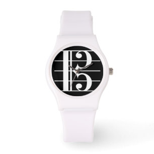 Relógio Clef de alto Branco-em-Preto