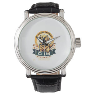 Relógio Clube de Energia Dourada Retriever Dourado Vintage