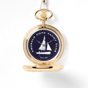 Relógio Clube de iate personalizado. Barco à vela de vela