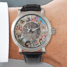 Relógio Colagem de Fotografias Personalizada Farmhouse Rus