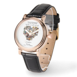 Relógio Colagem de Fotos do Coração do Aniversário da Famí