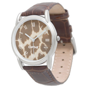Relógio Coleção Popular Vaca Faux Leather Elegante