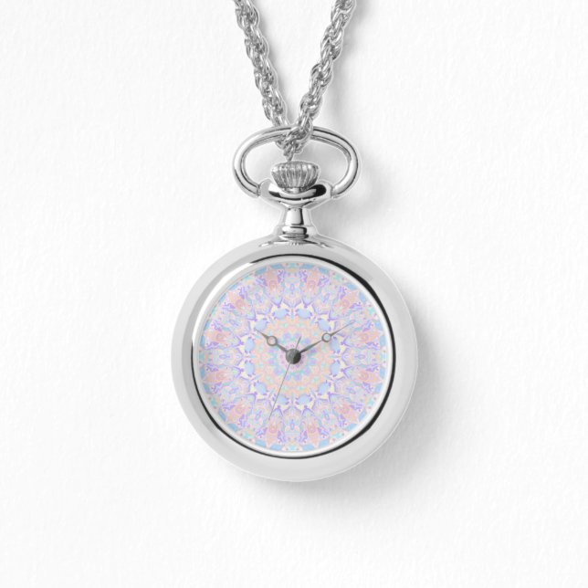 Relógio Colorida Groovy Boho Hippie Funky Pastel Mandala (Frente)